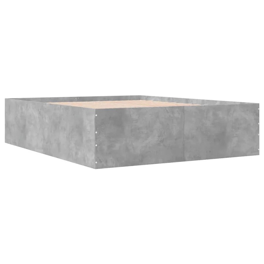 Cadre de lit sans matelas gris béton 150x200 cm - 3