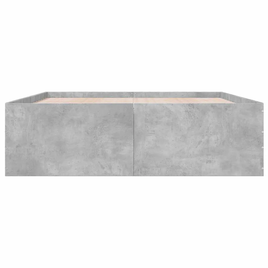 Cadre de lit sans matelas gris béton 150x200 cm - 4