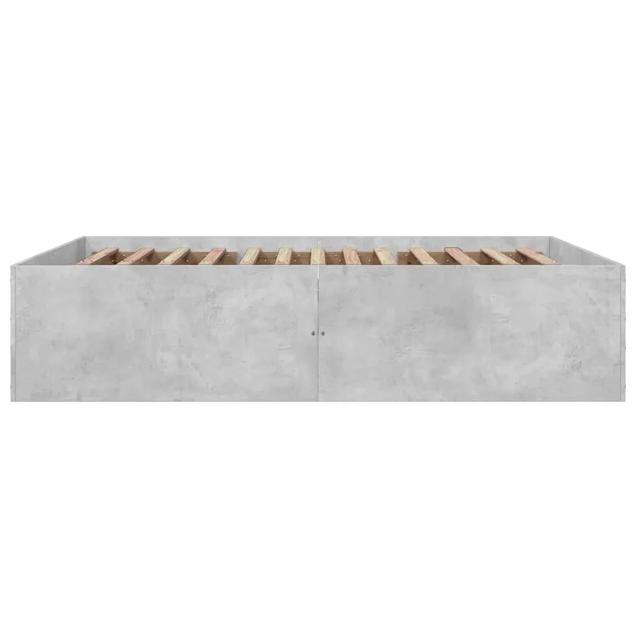 Cadre de lit sans matelas gris béton 150x200 cm - 5