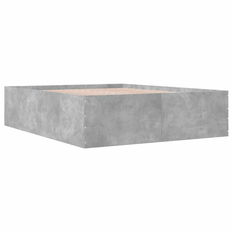 Cadre de lit sans matelas gris béton 150x200 cm - 6