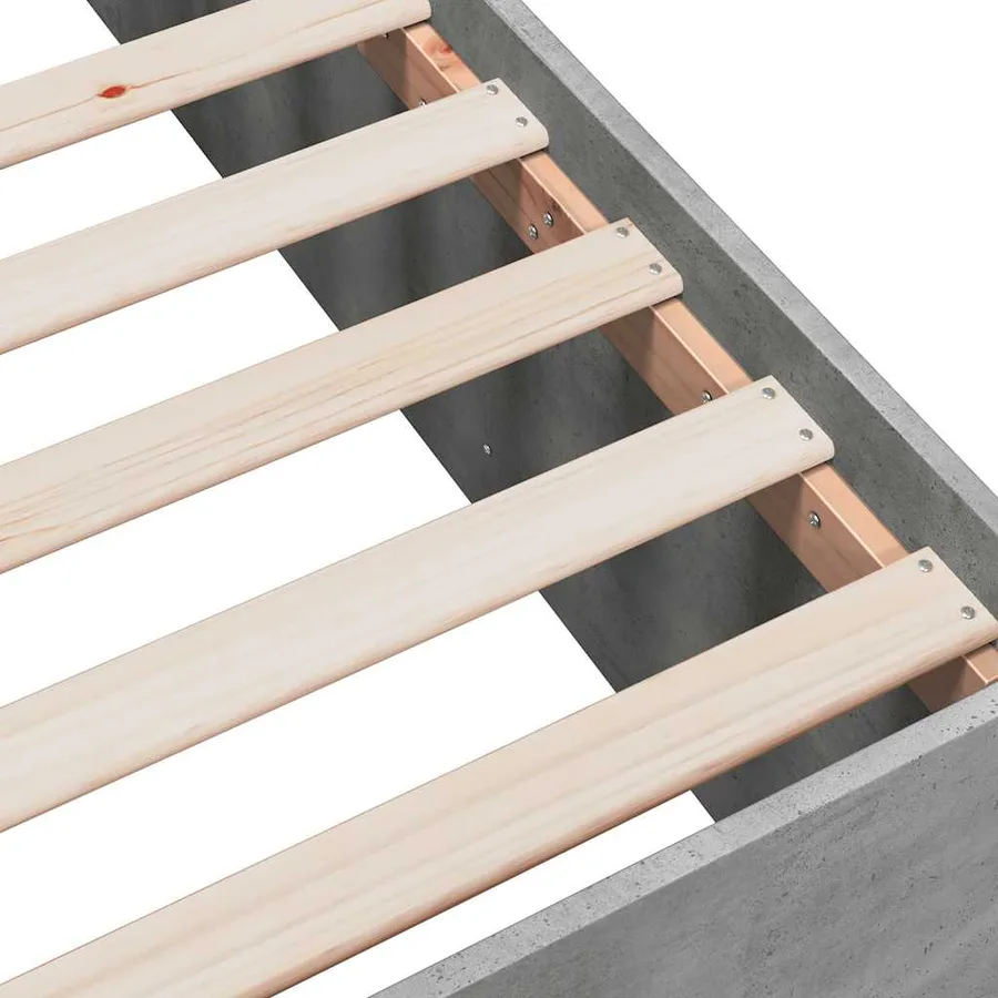 Cadre de lit sans matelas gris béton 150x200 cm - 7