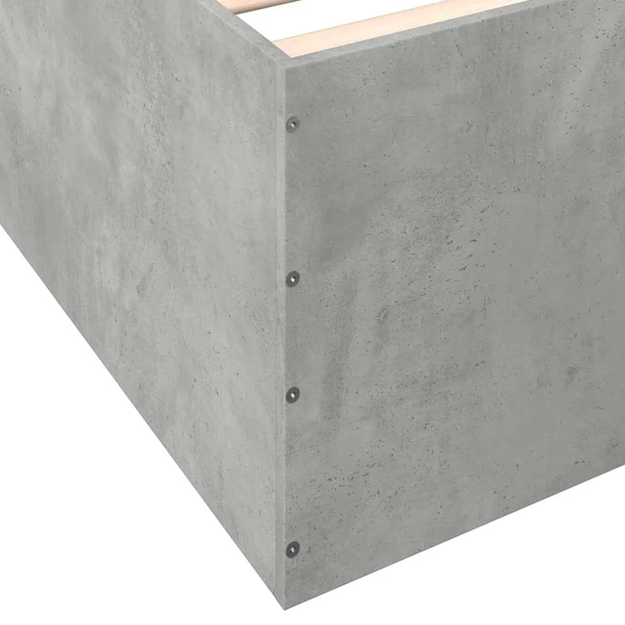 Cadre de lit sans matelas gris béton 150x200 cm - 8