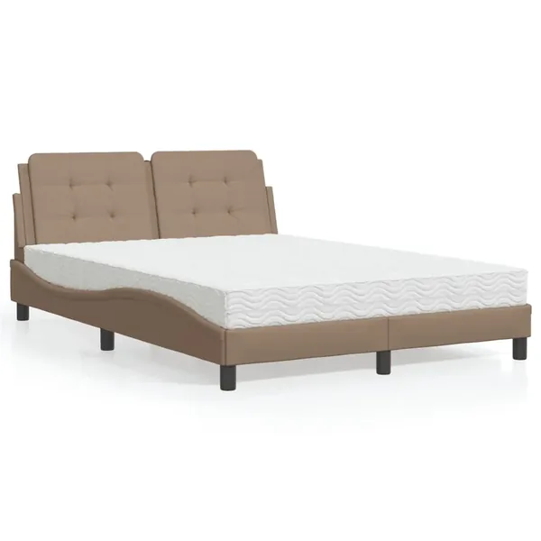 Cadre de lit sans matelas Zadar cappuccino 140x190 cm similicuir