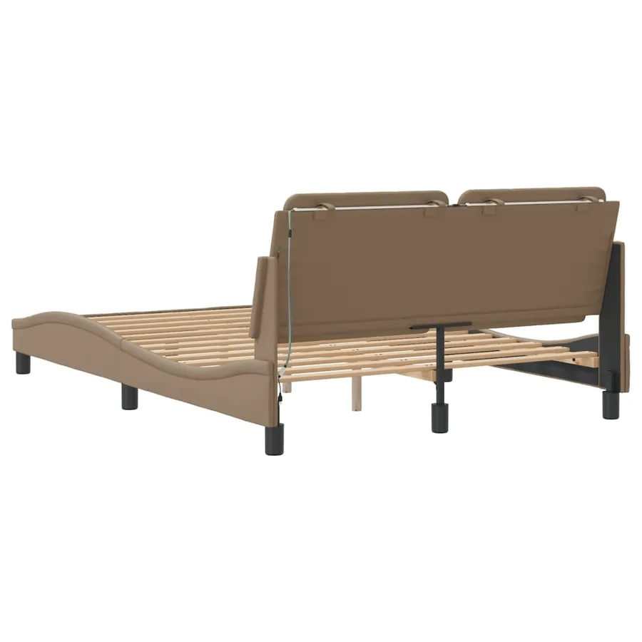 Cadre de lit avec LED sans matelas Zadar cappuccino 140x190 cm - 10