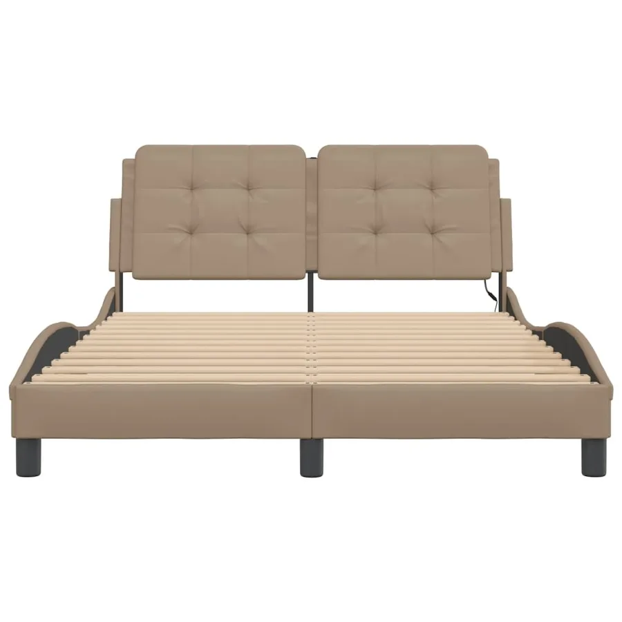 Cadre de lit avec LED sans matelas Zadar cappuccino 140x190 cm - 6
