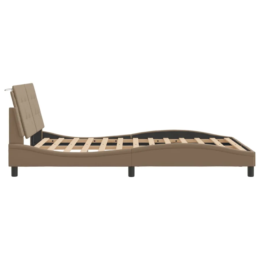 Cadre de lit avec LED sans matelas Zadar cappuccino 140x190 cm - 9