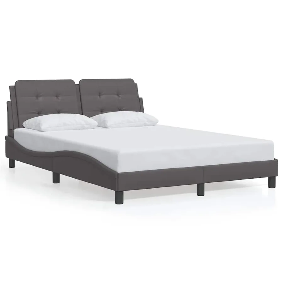 Cadre de lit sans matelas Zadar gris 140x200 cm similicuir - 2