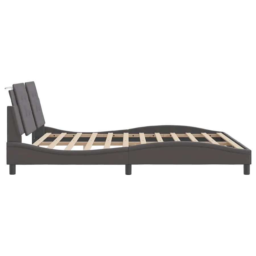 Cadre de lit sans matelas Zadar gris 180x200 cm similicuir - 5