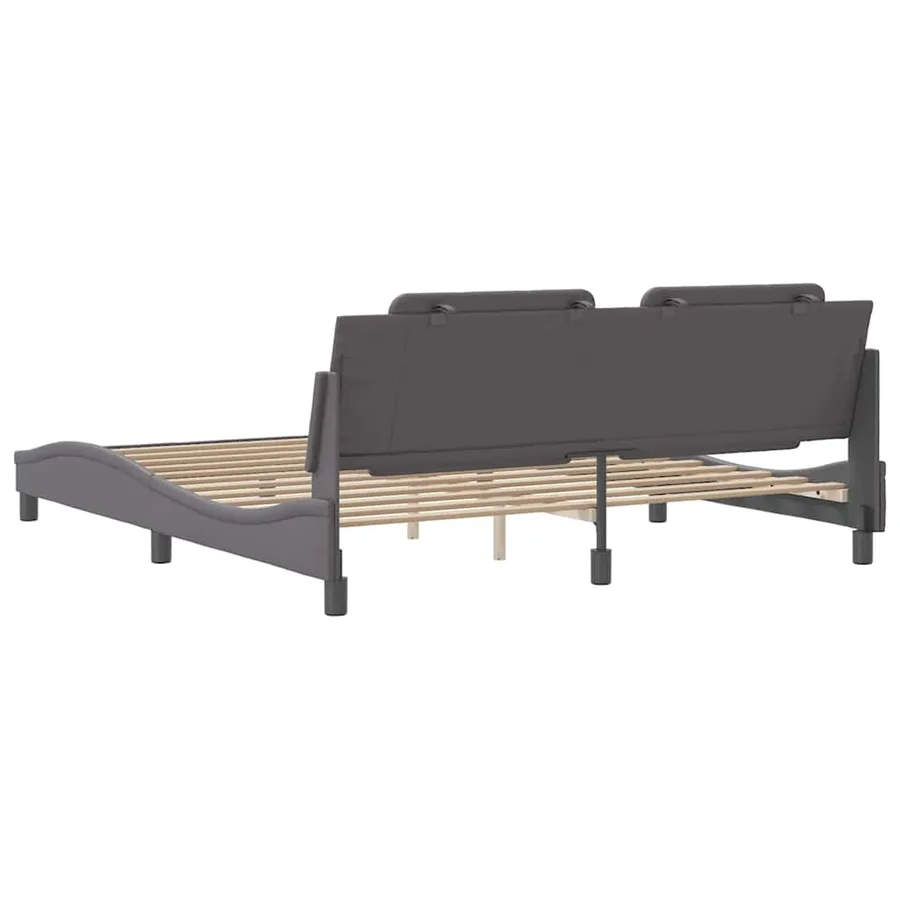 Cadre de lit sans matelas Zadar gris 180x200 cm similicuir - 6
