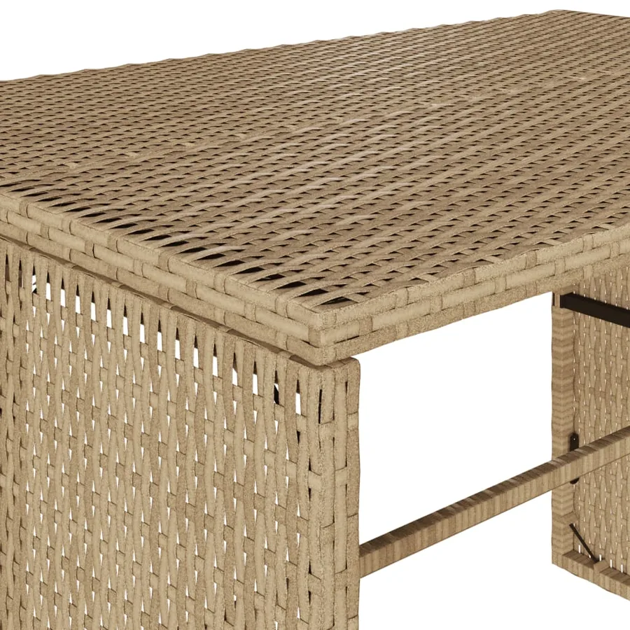 Ensemble à manger de jardin et coussins 3 pcs Beige poly rotin - 10