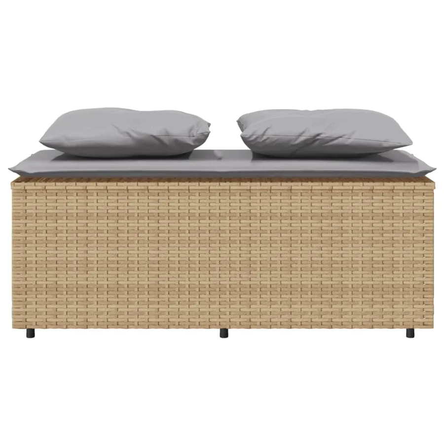 Ensemble à manger de jardin et coussins 3 pcs Beige poly rotin - 5