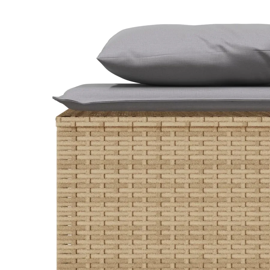 Ensemble à manger de jardin et coussins 3 pcs Beige poly rotin - 7