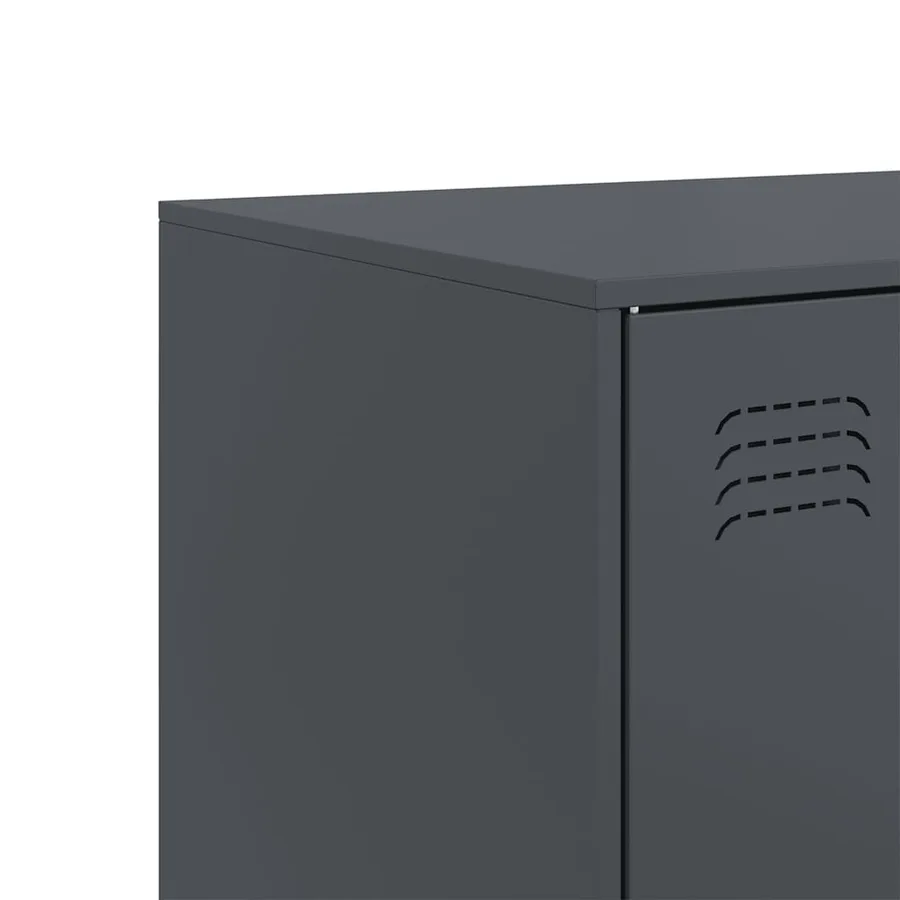 Buffet anthracite 67x39x107 cm acier - 10