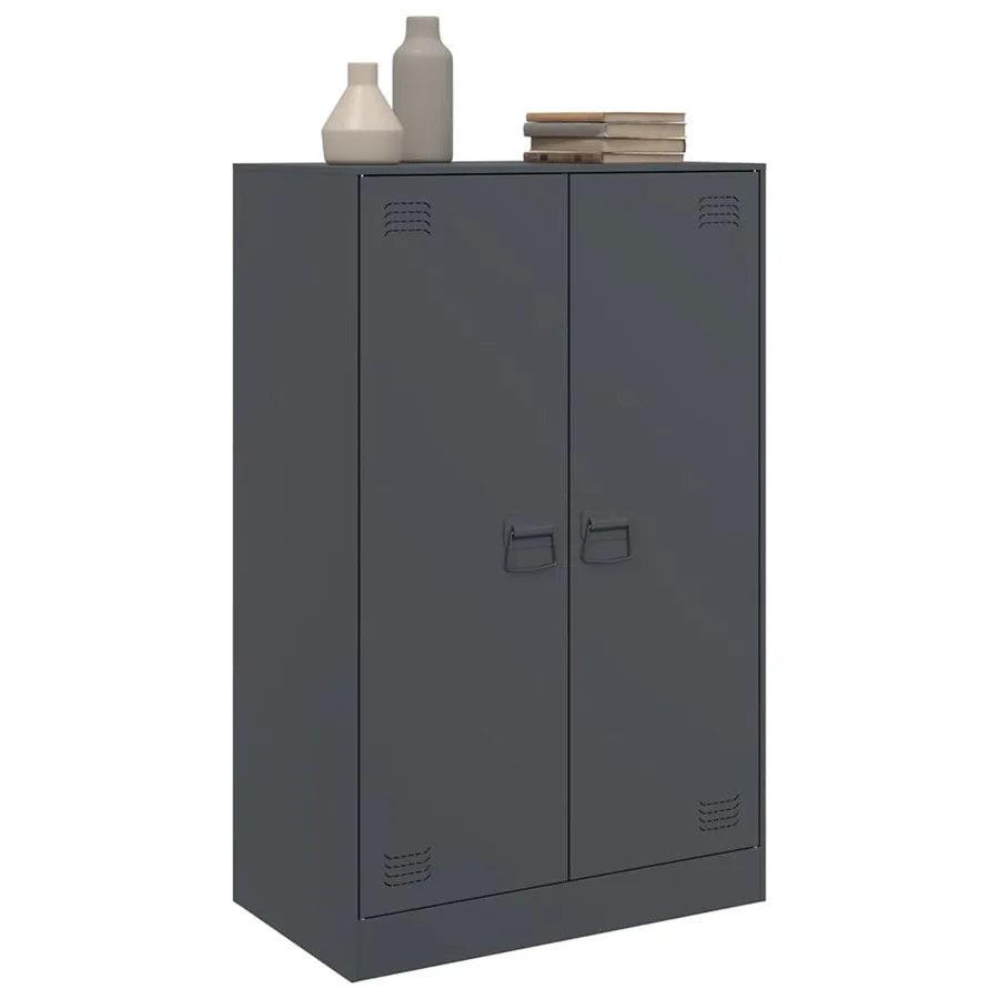 Buffet anthracite 67x39x107 cm acier - 5
