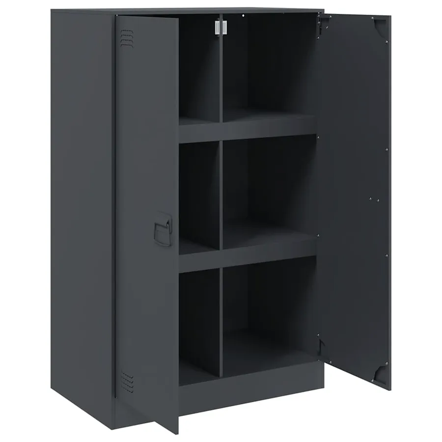 Buffet anthracite 67x39x107 cm acier - 7