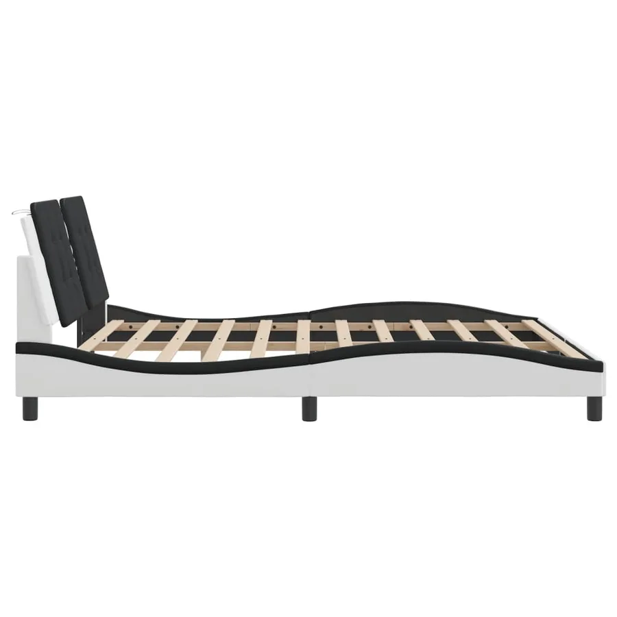Cadre de lit avec LED sans matelas Zadar blanc et noir 180x200 cm - 8
