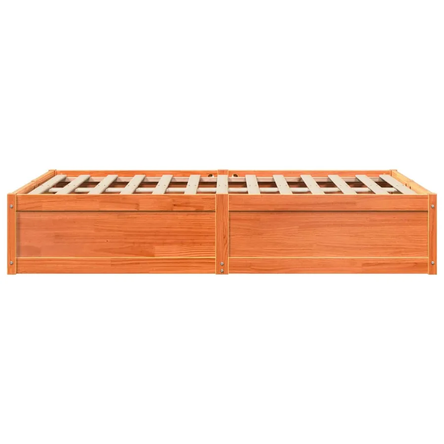 Cadre de lit sans matelas cire marron 120x190cm bois pin massif - 5