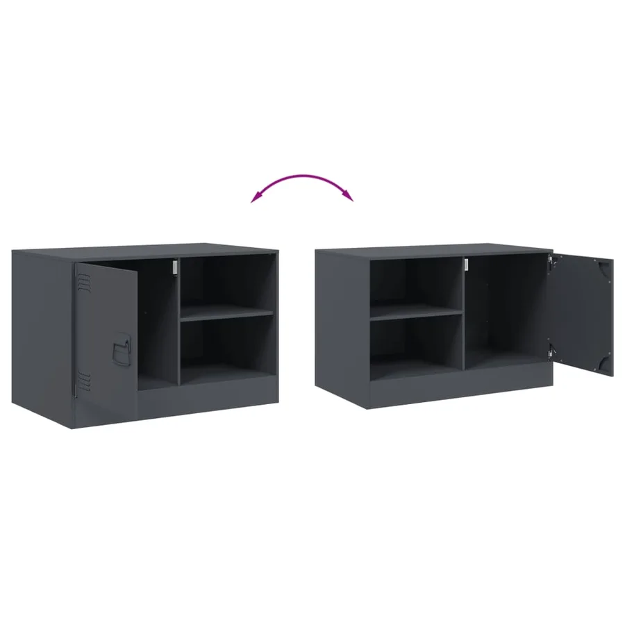 Meubles TV 2 pcs anthracite 67x39x44 cm acier - 10