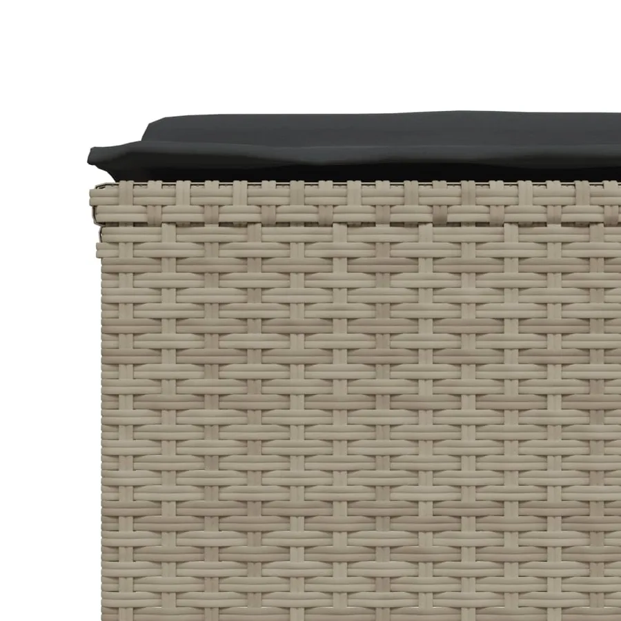 Salon de jardin 5 pcs avec coussins gris clair résine tressée - 5