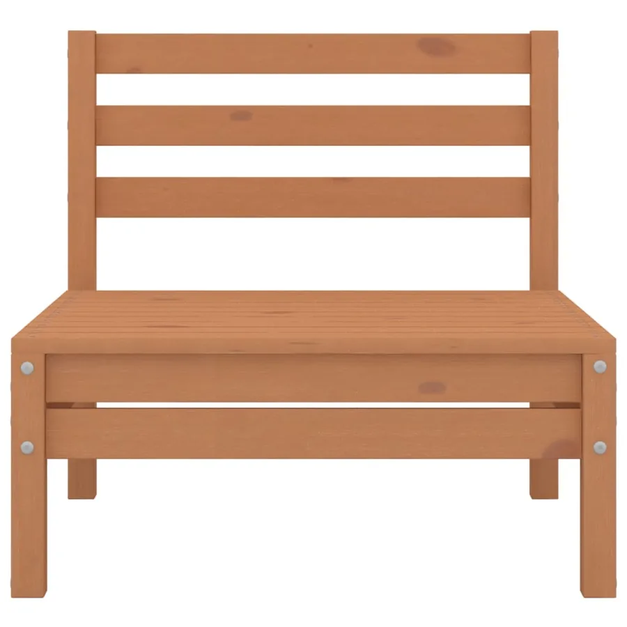 Salon de jardin 4 pcs Marron miel Bois de pin massif - 4