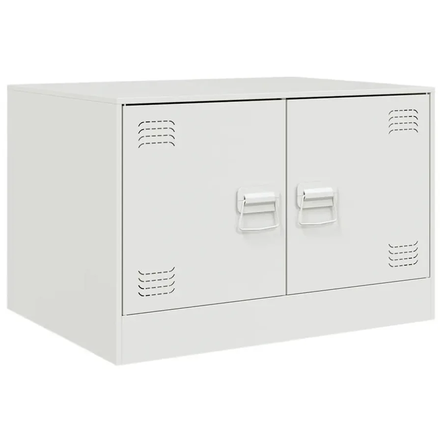 Table basse blanc 67x50x44 cm acier - 2