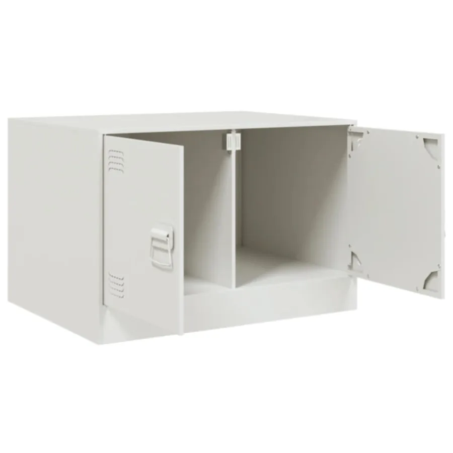 Table basse blanc 67x50x44 cm acier - 7