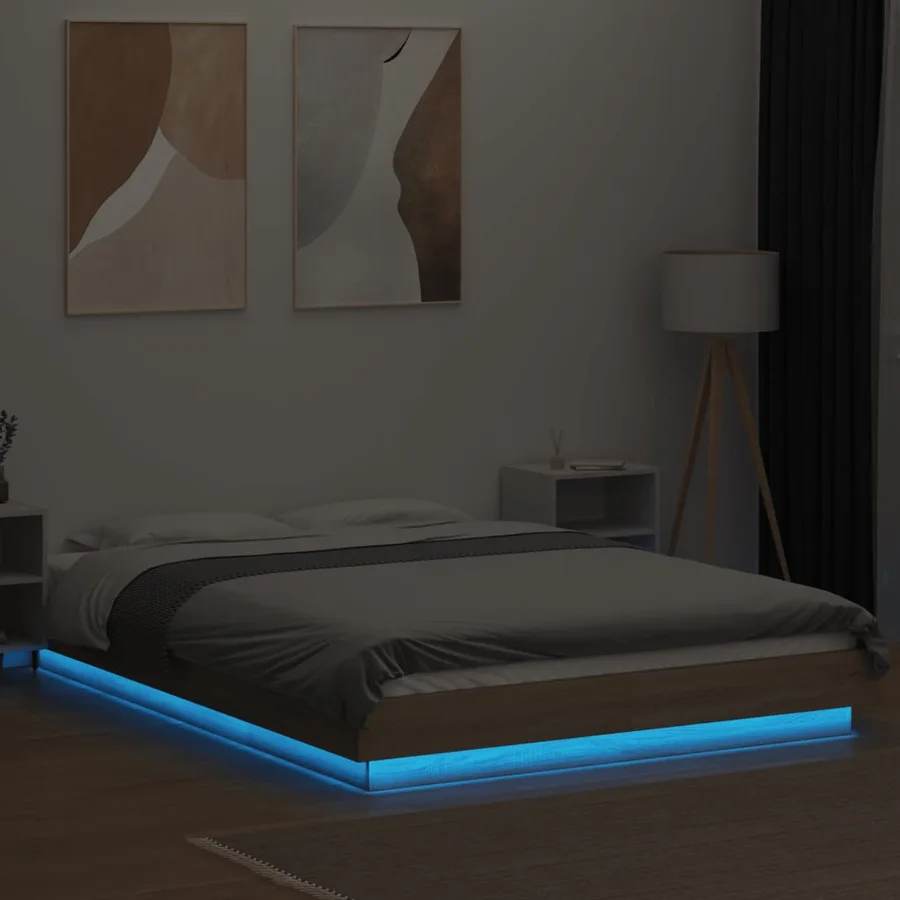 Cadre de lit avec lumières LED sans matelas 120x190cm - 4
