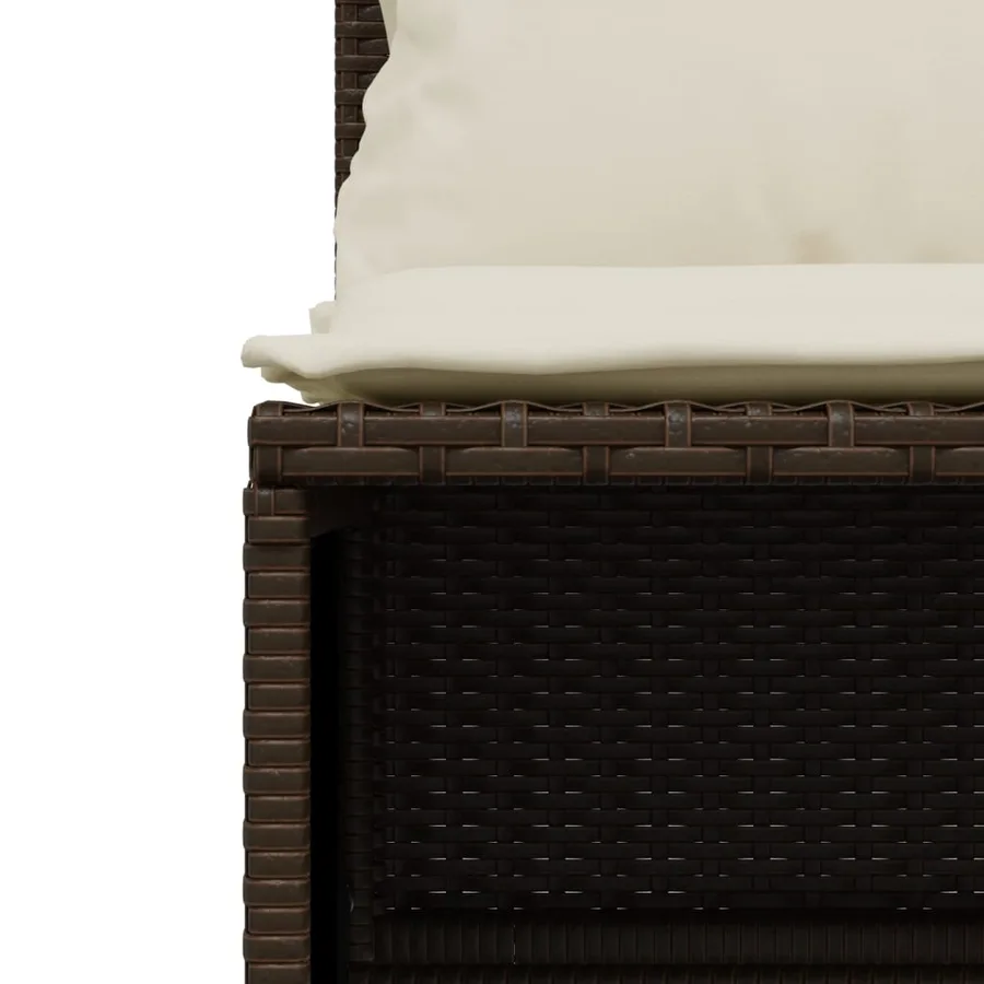 Salon de jardin avec coussins 5 pcs marron résine tressée - 5