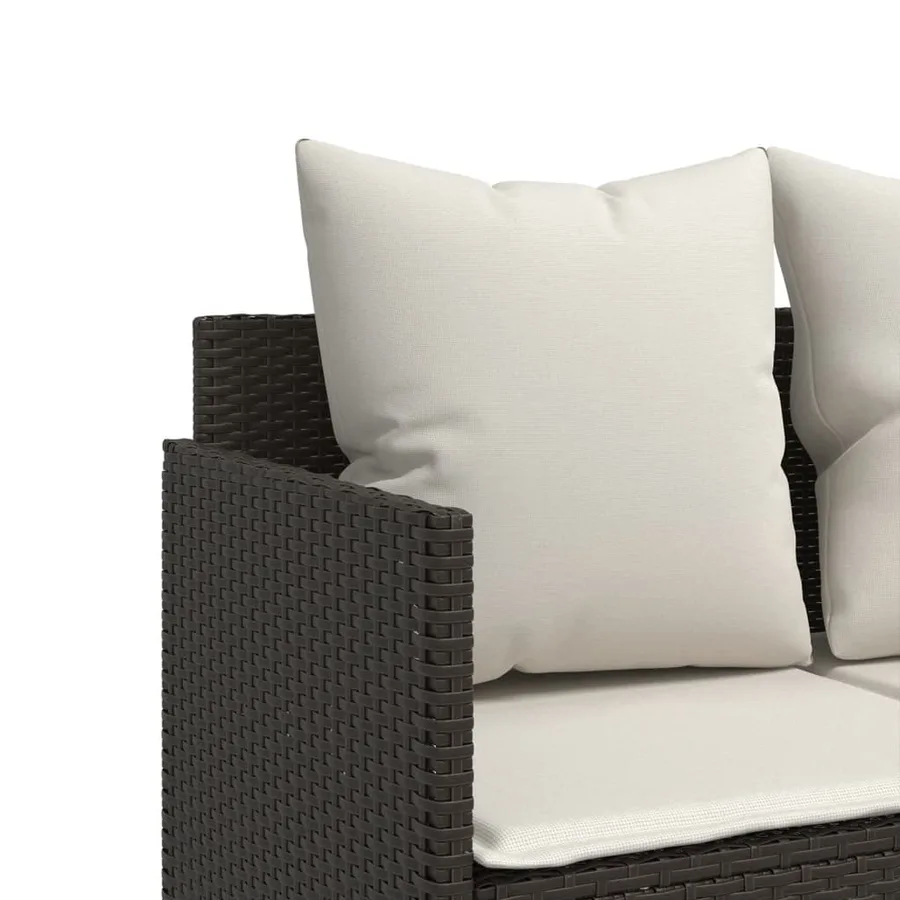Salon de jardin avec coussins 5 pcs marron résine tressée - 6