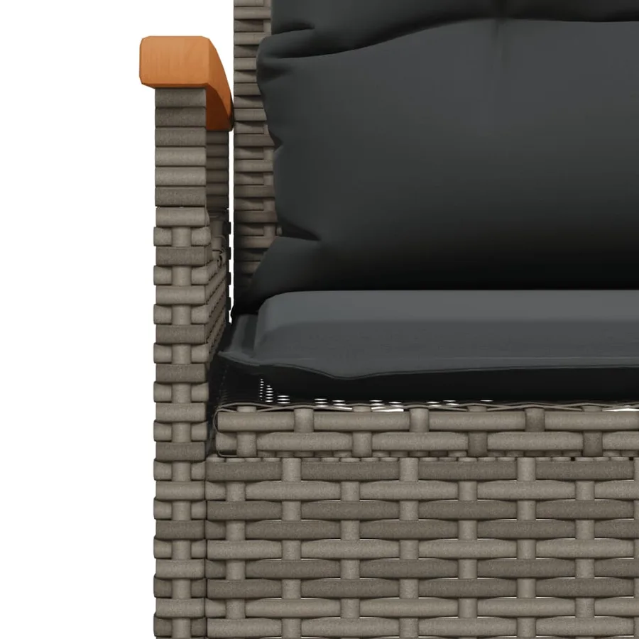 Salon de jardin avec coussins 3 pcs gris résine tressée - 10