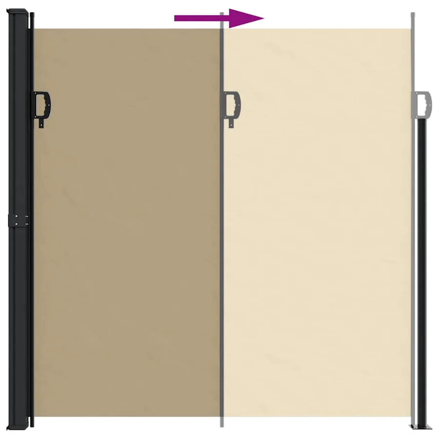 Auvent latéral rétractable beige 200x500 cm - 5