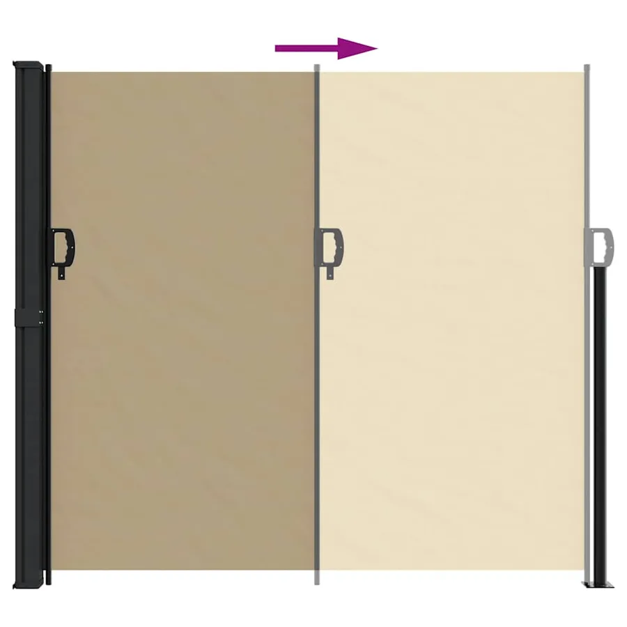 Auvent latéral rétractable beige 180x500 cm - 5