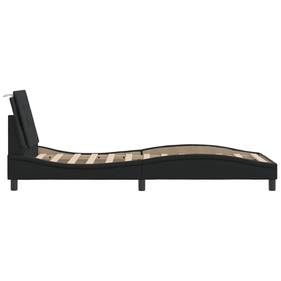 Cadre de lit avec LED sans matelas Zadar noir 100x200 cm - 9