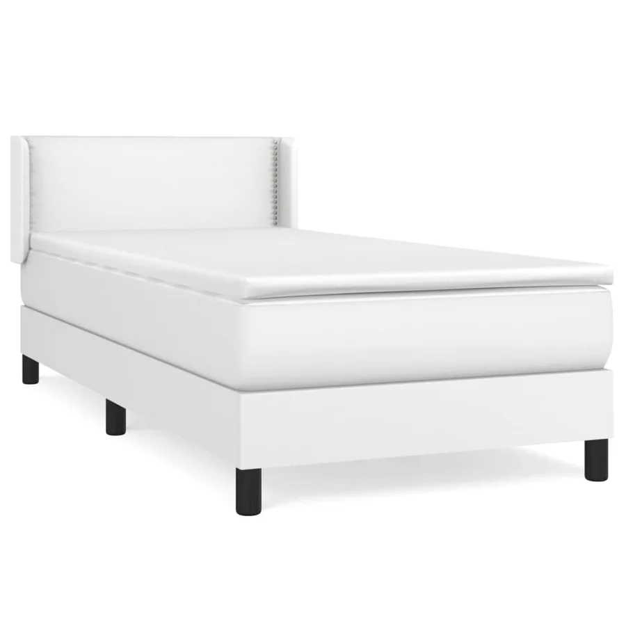 Sommier à lattes de lit avec matelas Blanc 100x200cm Similicuir - 2