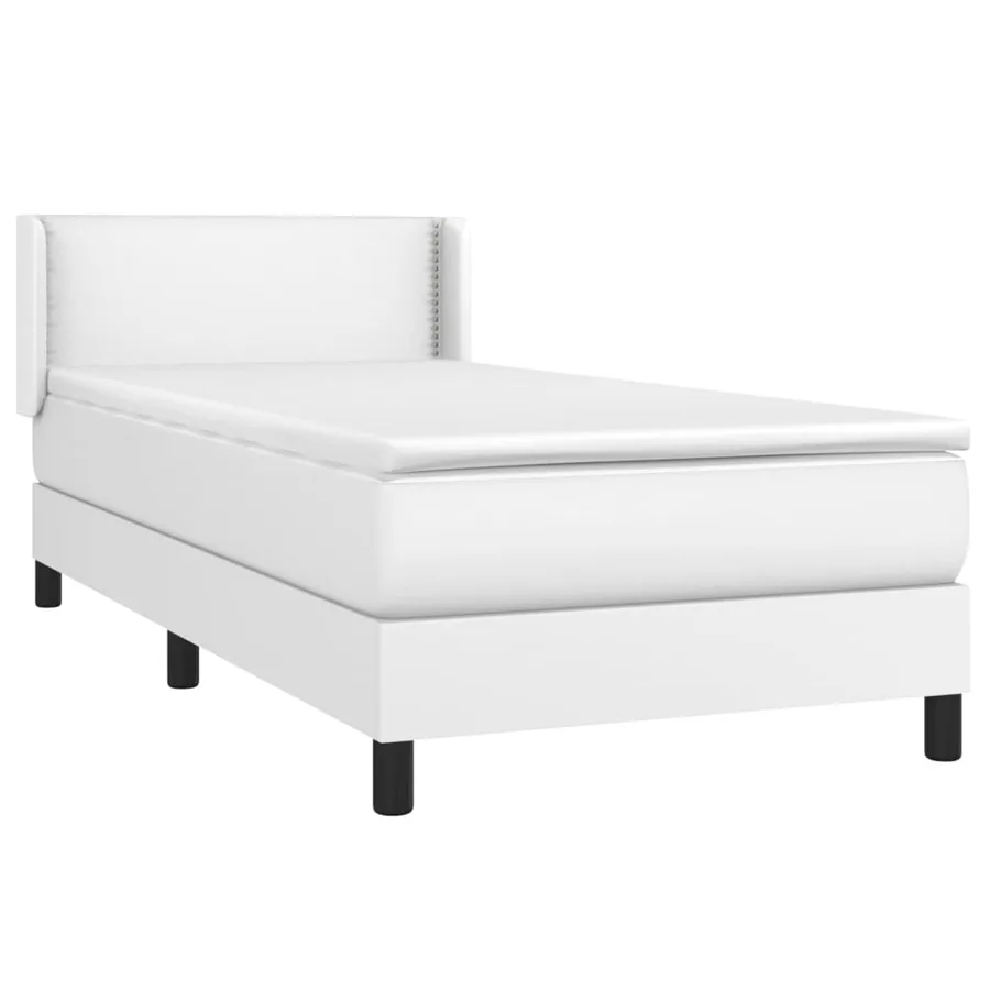 Sommier à lattes de lit avec matelas Blanc 100x200cm Similicuir - 3