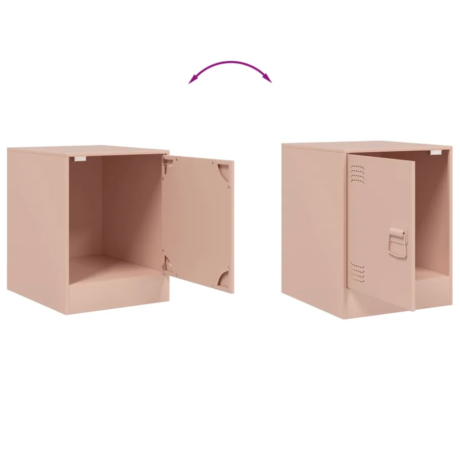 Table de chevet rose 34,5x39x44 cm acier - 10
