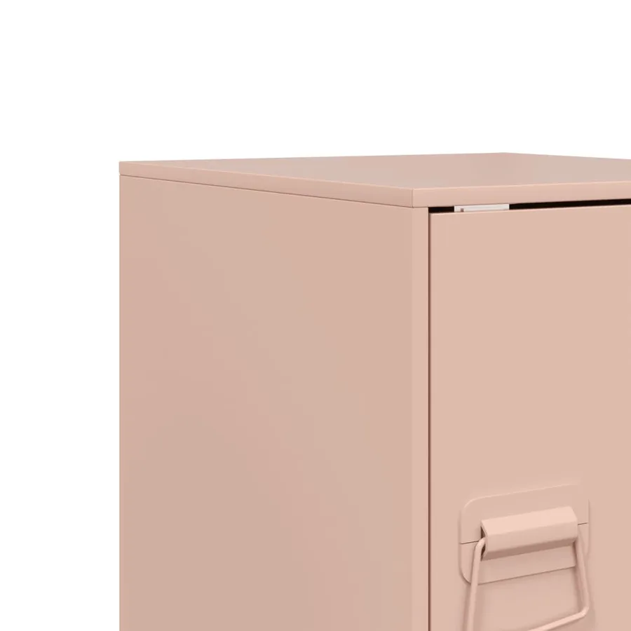 Table de chevet rose 34,5x39x44 cm acier - 11