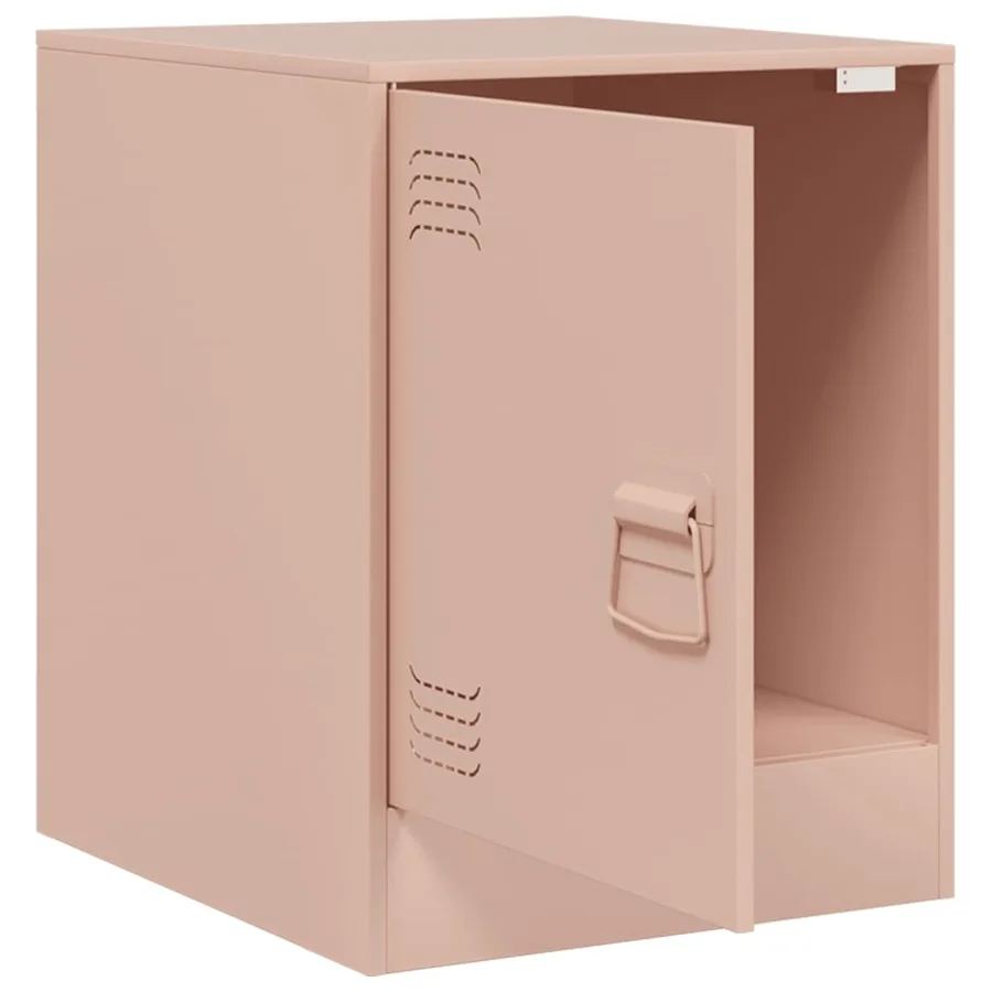 Table de chevet rose 34,5x39x44 cm acier - 7