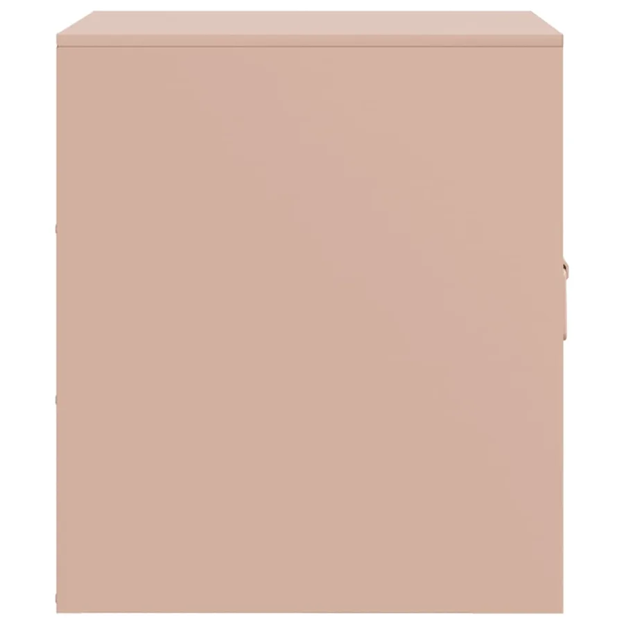 Table de chevet rose 34,5x39x44 cm acier - 8