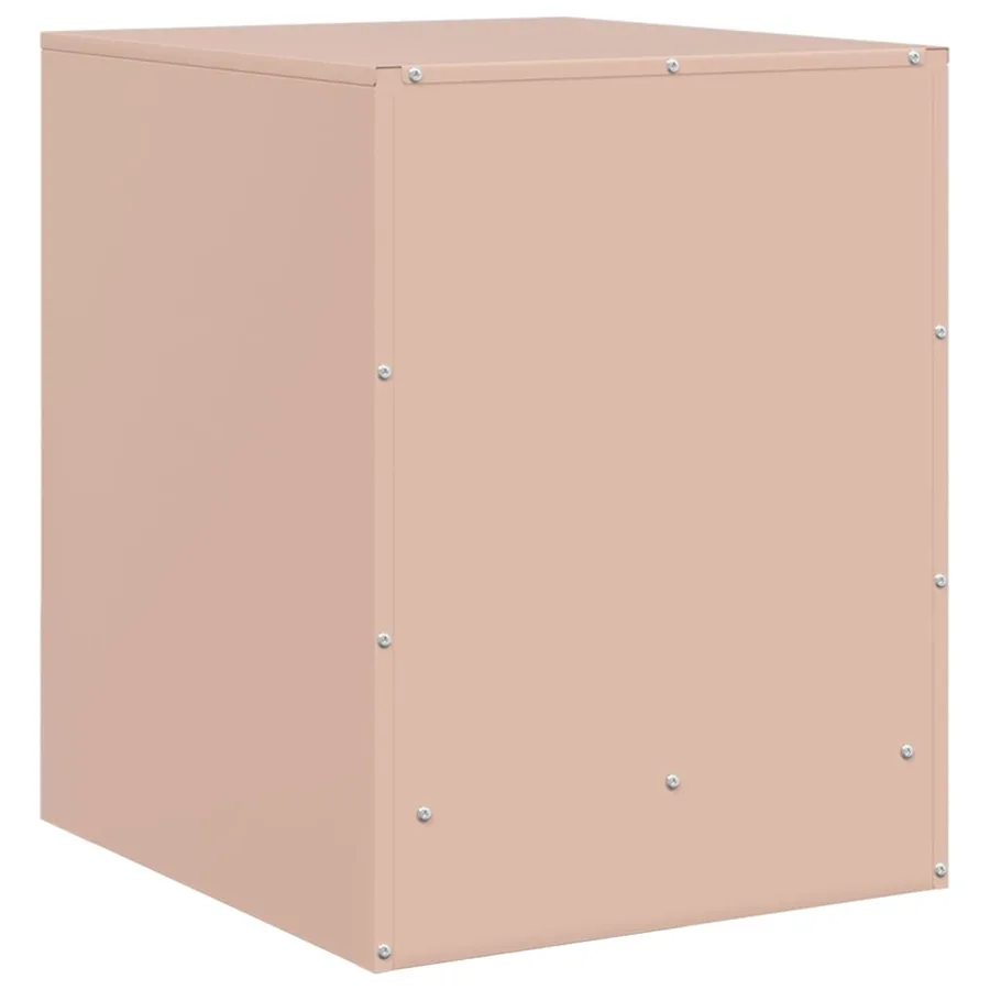 Table de chevet rose 34,5x39x44 cm acier - 9