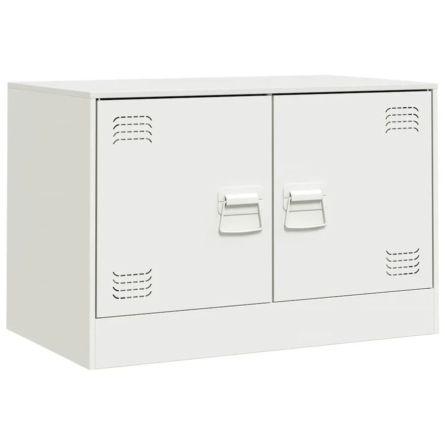 Meubles TV 2 pcs blanc 67x39x44 cm acier - 5