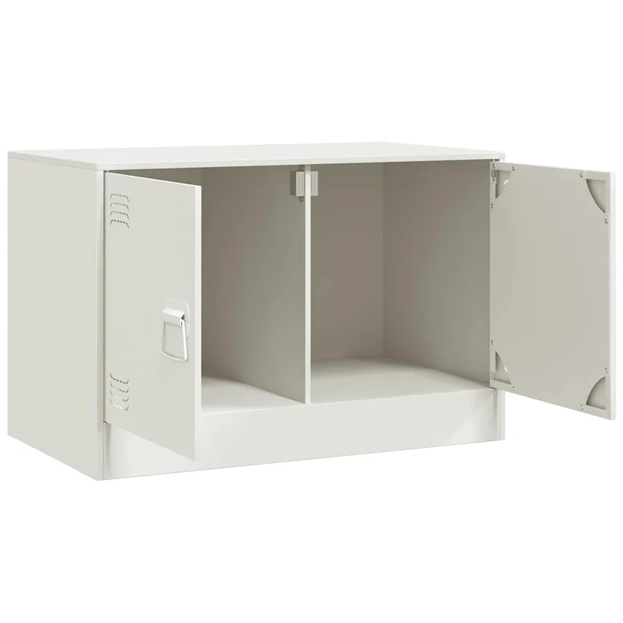Meubles TV 2 pcs blanc 67x39x44 cm acier - 7