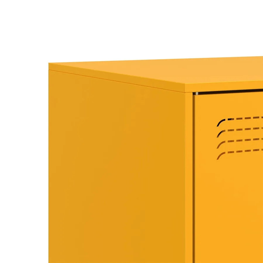 Meuble TV jaune moutarde 67x39x44 cm acier - 10