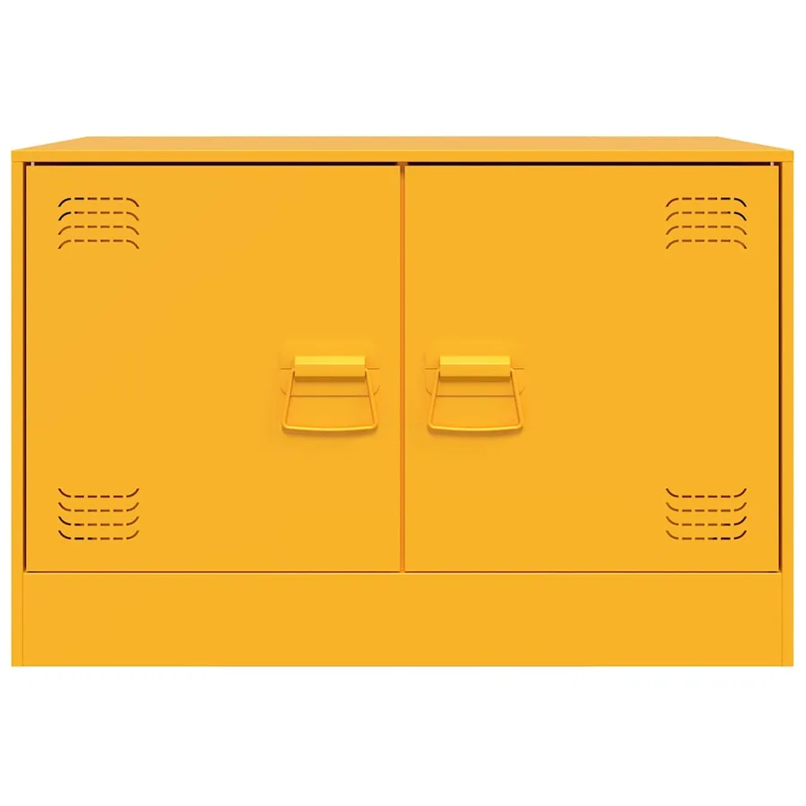 Meuble TV jaune moutarde 67x39x44 cm acier - 6