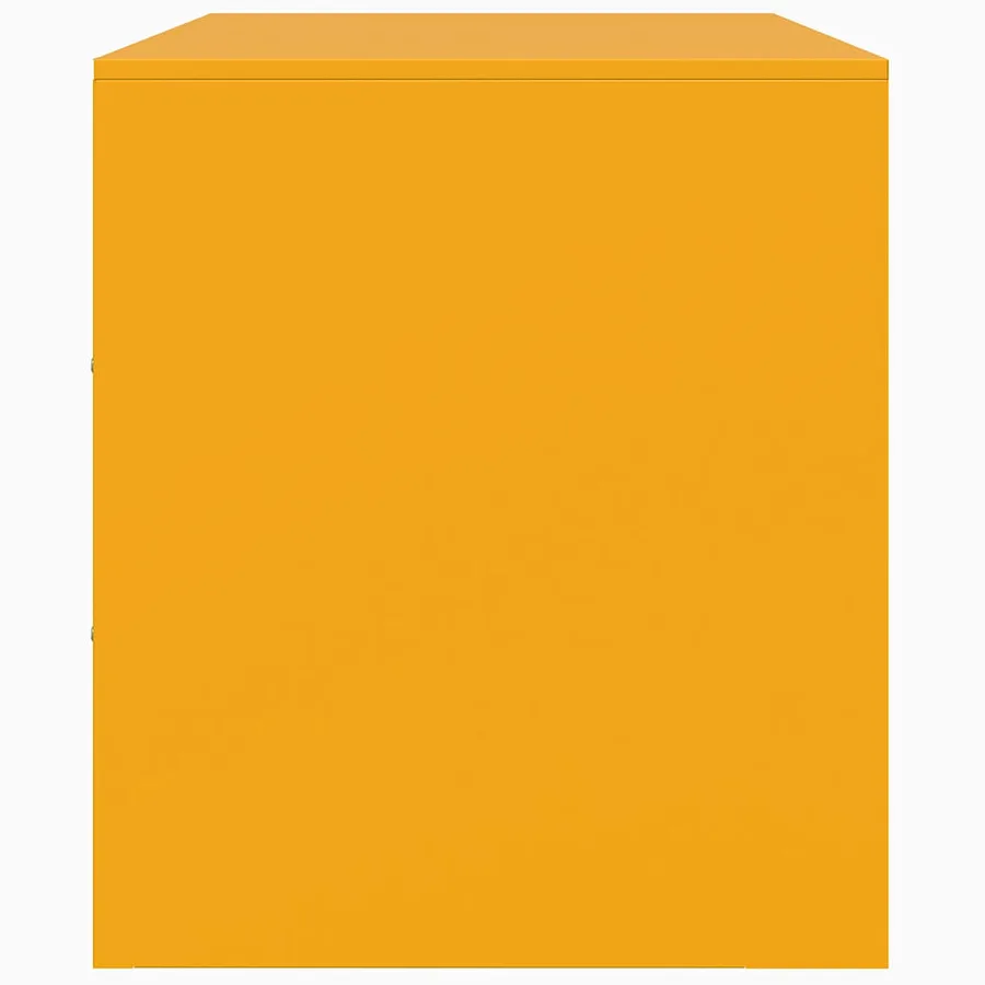 Meuble TV jaune moutarde 67x39x44 cm acier - 8