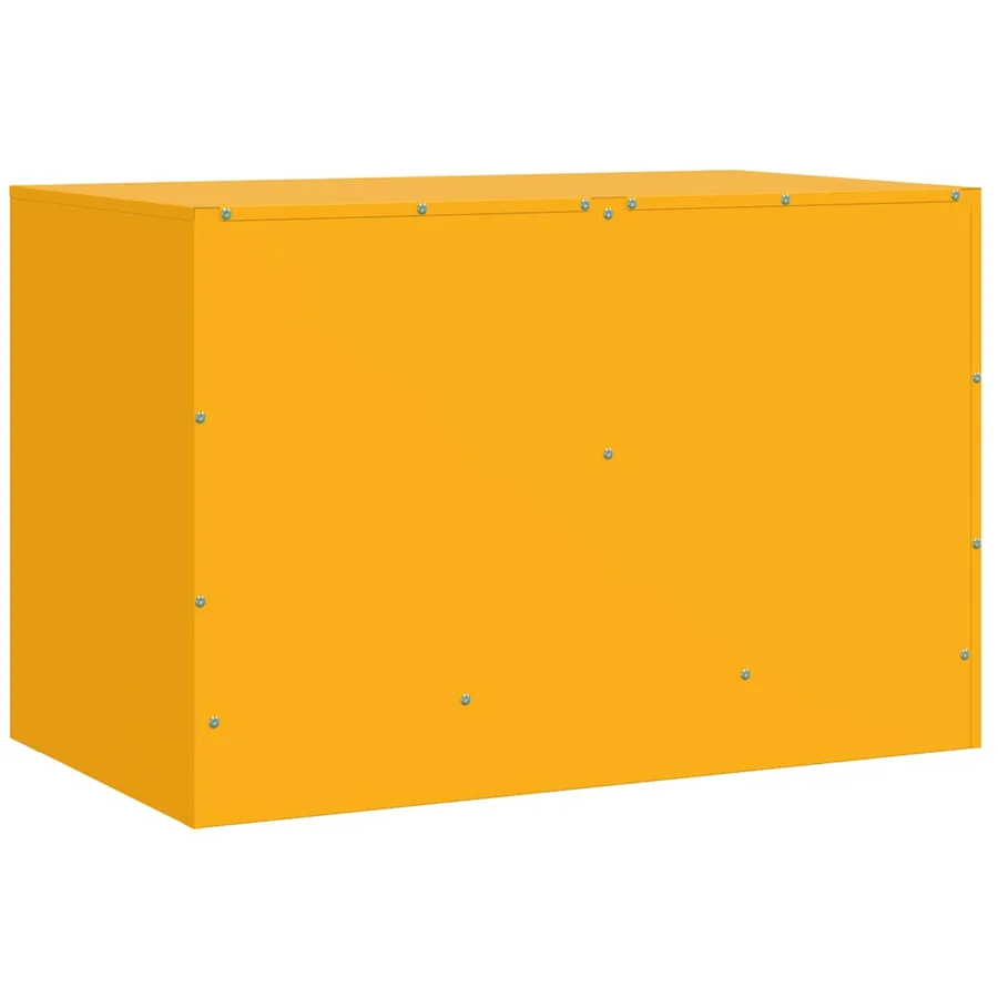 Meuble TV jaune moutarde 67x39x44 cm acier - 9