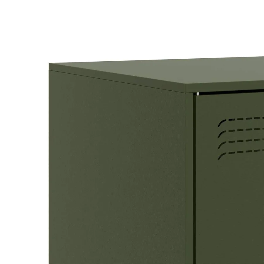 Meubles TV 2 pcs vert olive 67x39x44 cm acier - 10
