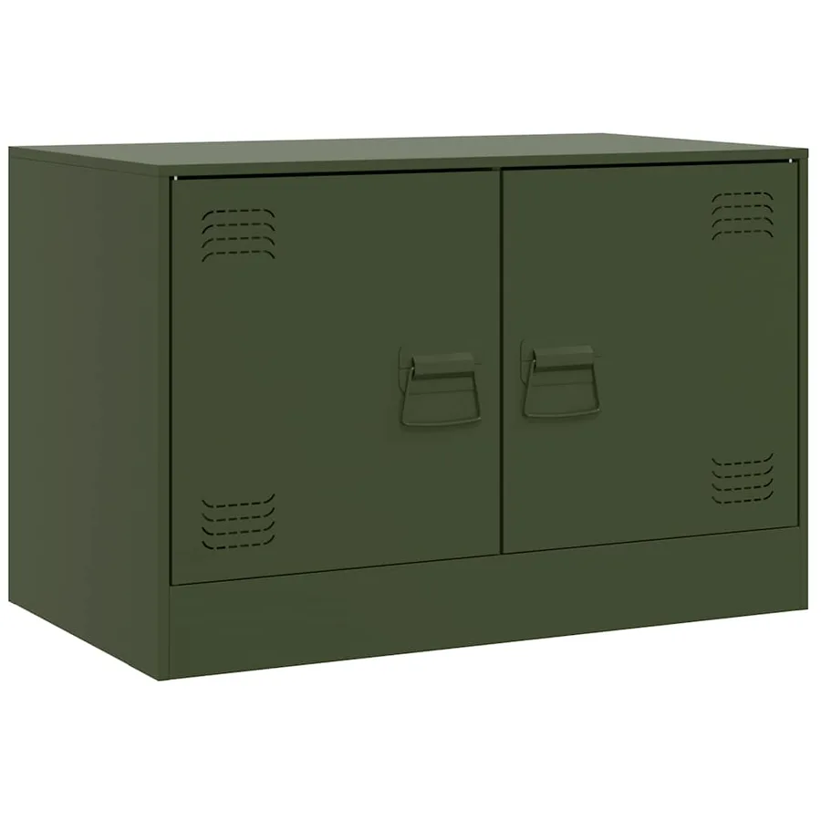 Meubles TV 2 pcs vert olive 67x39x44 cm acier - 5