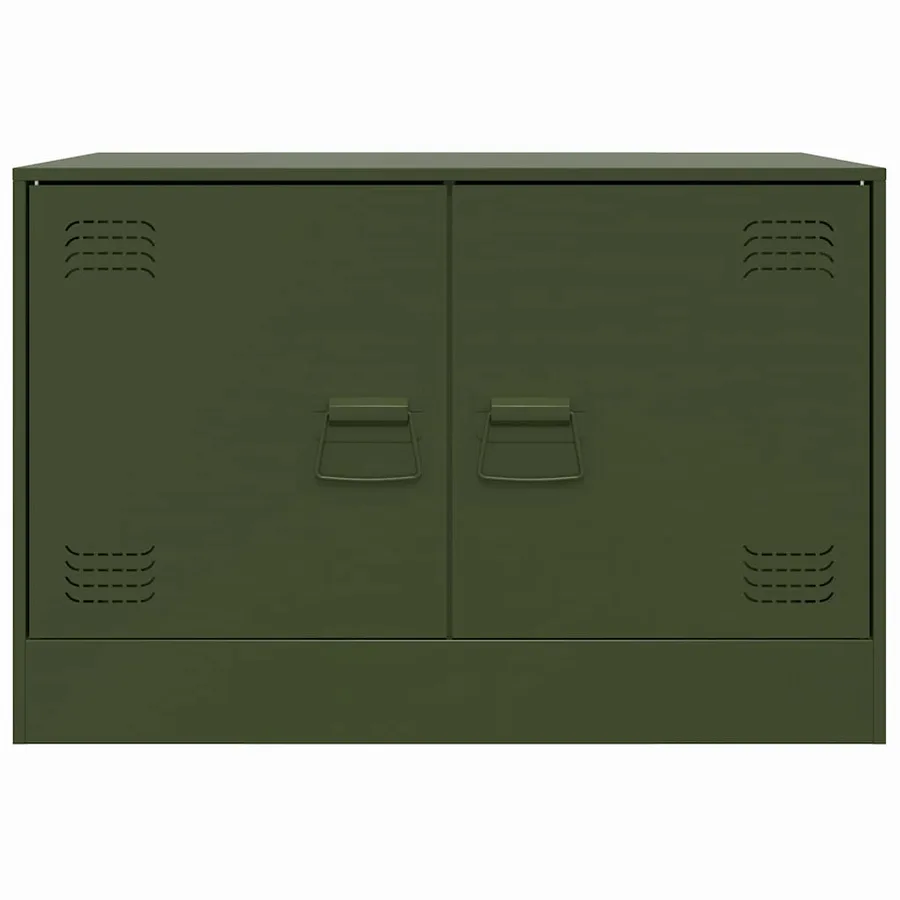 Meubles TV 2 pcs vert olive 67x39x44 cm acier - 6