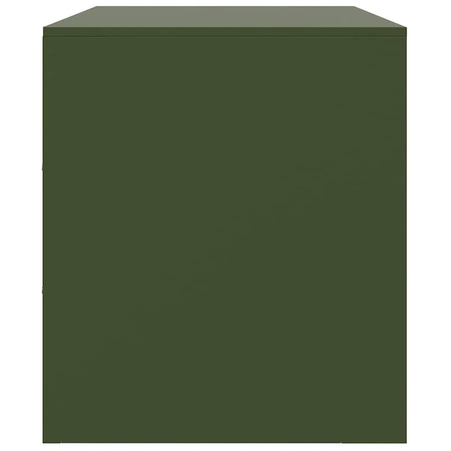Meubles TV 2 pcs vert olive 67x39x44 cm acier - 8